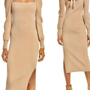 Charles Henry Ribbed Knit Sweater Dress
